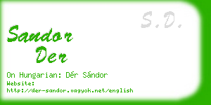 sandor der business card