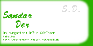 sandor der business card